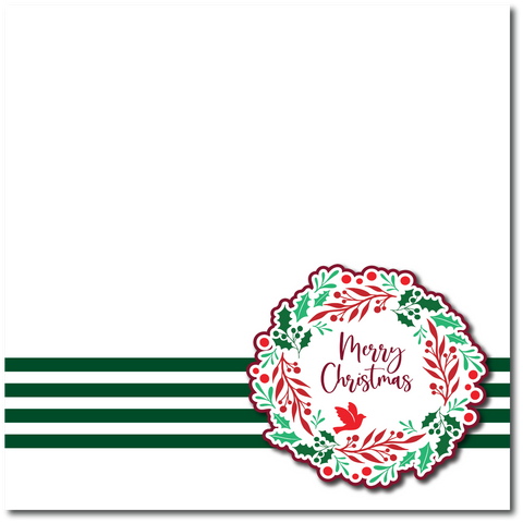 Merry Christmas - Printed Premade Scrapbook Page 12x12 Layout