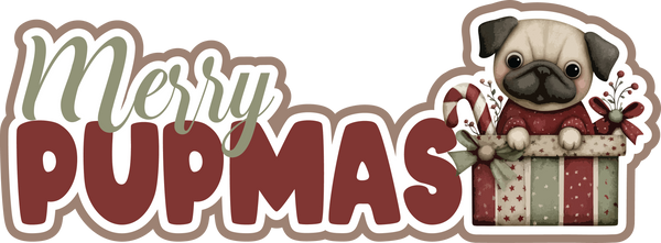 Merry Pupmas - Scrapbook Page Title Sticker