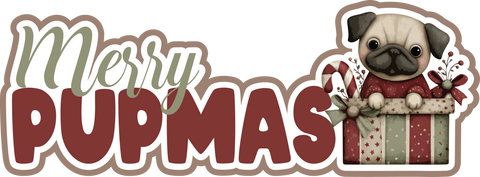 Merry Pupmas - Scrapbook Page Title Sticker