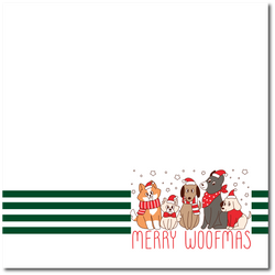 Merry Woofmas - Printed Premade Scrapbook Page 12x12 Layout