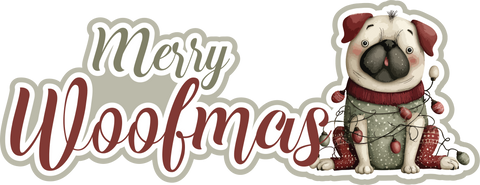 Merry Woofmas - Scrapbook Page Title Die Cut