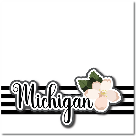 Michigan - Printed Premade Scrapbook Page 12x12 Layout