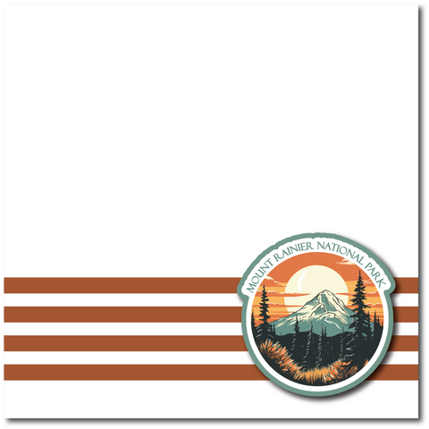Mount Rainer National Park - Printed Premade Scrapbook Page 12x12 Layout