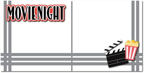 Movie Night - Printed Premade Scrapbook (2) Page 12x12 Layout