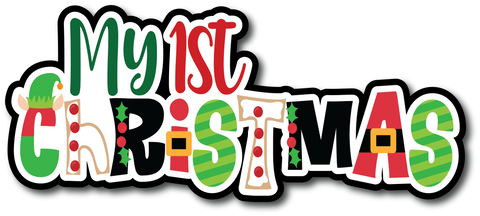 My 1st Christmas - Scrapbook Page Title Die Cut