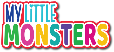 My Little Monsters - Scrapbook Page Title Die Cut