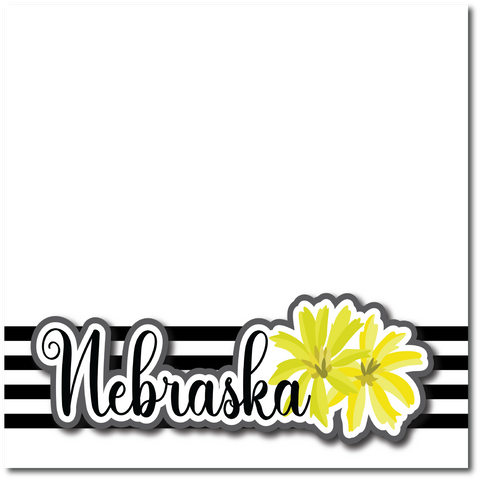 Nebraska - Printed Premade Scrapbook Page 12x12 Layout