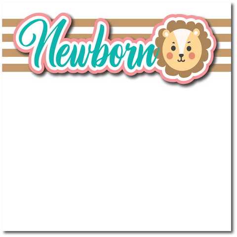 Newborn - Printed Premade Scrapbook Page 12x12 Layout