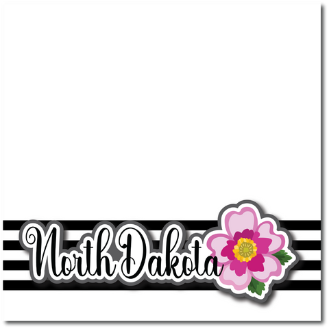 North Dakota - Printed Premade Scrapbook Page 12x12 Layout