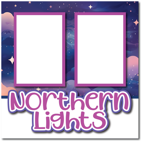 Northern Lights - Printed Premade Scrapbook Page 12x12 Layout