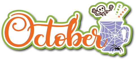 October - Scrapbook Page Title Sticker
