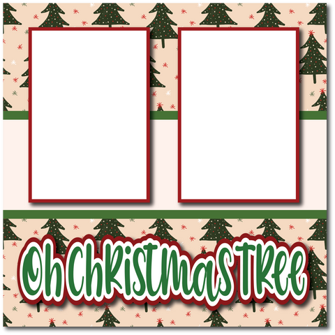 Oh Christmas Tree - Printed Premade Scrapbook Page 12x12 Layout