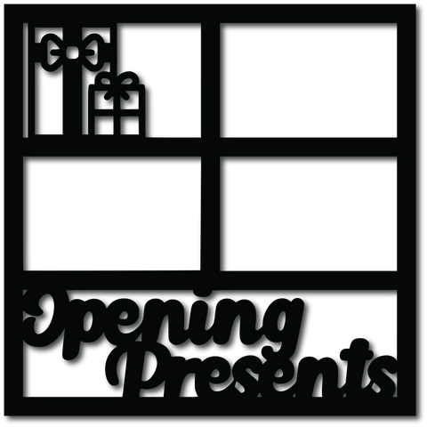 Opening Presents - 4 Frames - Digital Cut File - SVG - INSTANT DOWNLOAD