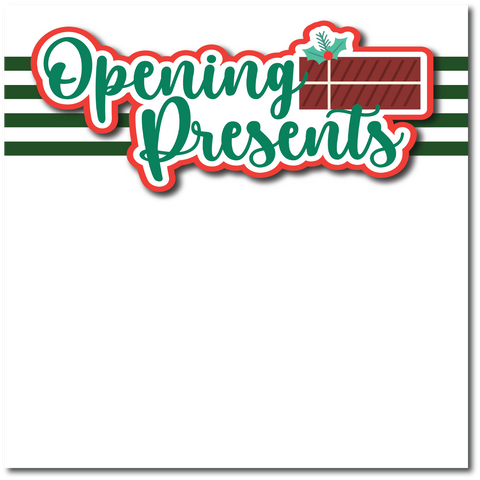 Opening Presents - Printed Premade Scrapbook Page 12x12 Layout