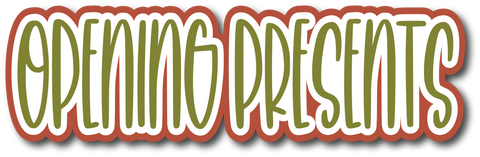 Opening Presents - Scrapbook Page Title Sticker