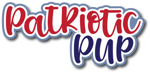 Patriotic Pup - Scrapbook Page Title Sticker