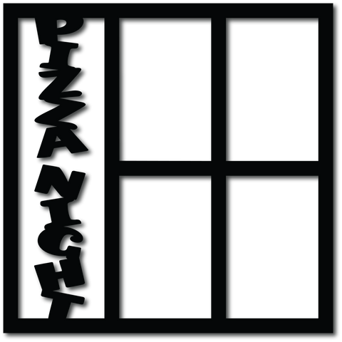 Pizza Night - 4 Vertical Frames - Digital Cut File - SVG - INSTANT DOWNLOAD