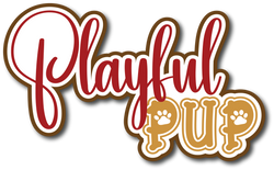 Playful Pup - Scrapbook Page Title Sticker