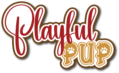 Playful Pup - Scrapbook Page Title Die Cut
