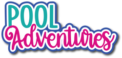 Pool Adventures - Scrapbook Page Title Sticker