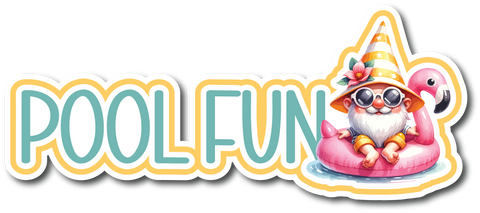 Pool Fun - Scrapbook Page Title Sticker