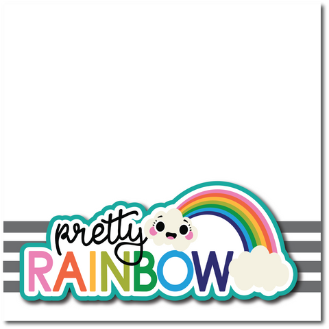 Pretty Rainbow - Printed Premade Scrapbook Page 12x12 Layout