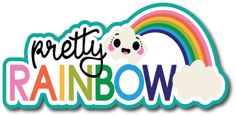 Pretty Rainbow - Scrapbook Page Title Die Cut