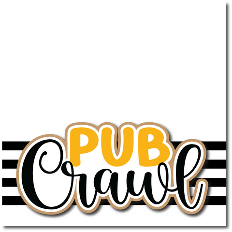 Pup Crawl - Printed Premade Scrapbook Page 12x12 Layout