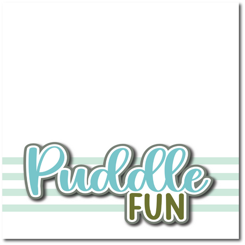 Puddle Fun - Printed Premade Scrapbook Page 12x12 Layout
