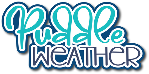 Puddle Weather - Scrapbook Page Title Die Cut