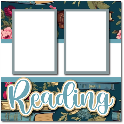 Reading - Printed Premade Scrapbook Page 12x12 Layout