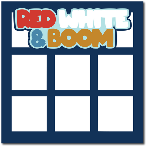 Red White & Boom - Printed Premade Scrapbook Page 12x12 Layout