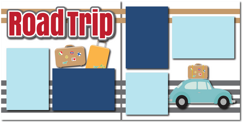 Road Trip - Printed Premade Scrapbook (2) Page 12x12 Layout