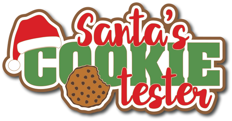 Santa's Cookie Tester - Scrapbook Page Title Die Cut