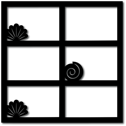 Seashells - 6 Frames - Digital Cut File - SVG - INSTANT DOWNLOAD