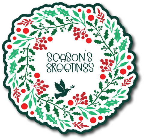 Season's Greetings Wreath - Scrapbook Page Title Die Cut