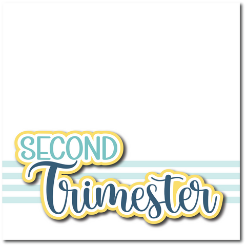 Second Trimester - Printed Premade Scrapbook Page 12x12 Layout
