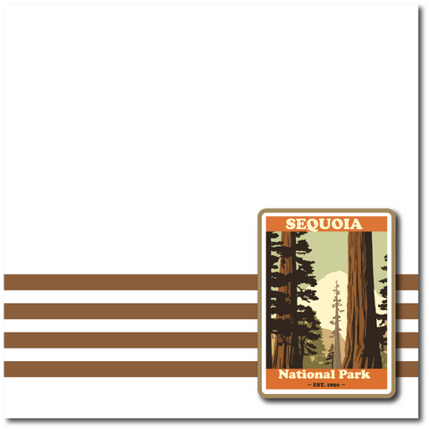 Sequoia National Park - Printed Premade Scrapbook Page 12x12 Layout