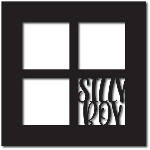 Silly Boy - 4 Square Frames - Digital Cut File - SVG - INSTANT DOWNLOAD
