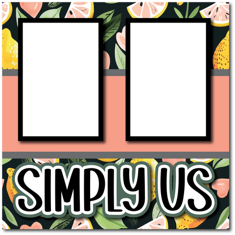 Simply Us - Printed Premade Scrapbook Page 12x12 Layout
