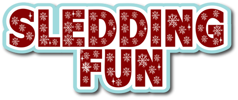 Sledding Fun - Scrapbook Page Title Die Cut