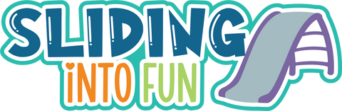 Sliding into Fun - Scrapbook Page Title Die Cut
