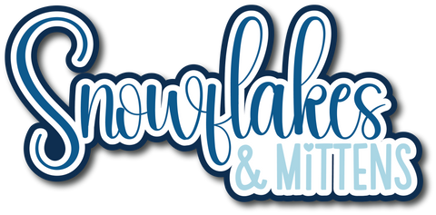 Snowflakes & Mittens - Scrapbook Page Title Die Cut