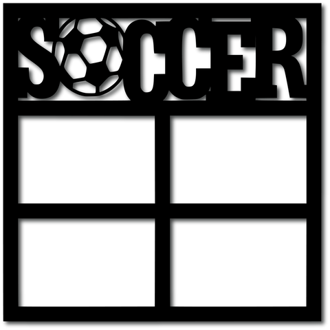 Soccer - 4 Frames - Digital Cut File - SVG - INSTANT DOWNLOAD