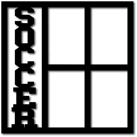 Soccer - 4 Vertical Frames - Digital Cut File - SVG - INSTANT DOWNLOAD