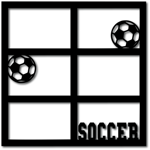 Soccer - 6 Frames - Digital Cut File - SVG - INSTANT DOWNLOAD