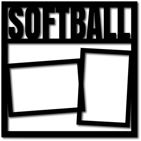 Softball - 2 frames - Digital Cut File - SVG - INSTANT DOWNLOAD