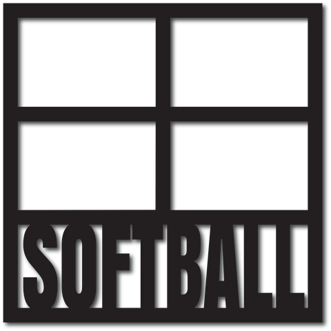 Softball - 4 frames - Digital Cut File - SVG - INSTANT DOWNLOAD