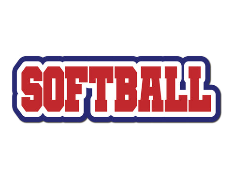 Softball - Scrapbook Page Title Die Cut