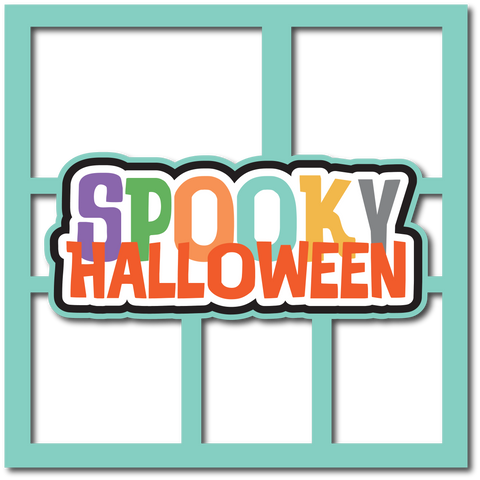 Spooky Halloween - 5 Frames - Scrapbook Page Layered Overlay Kit